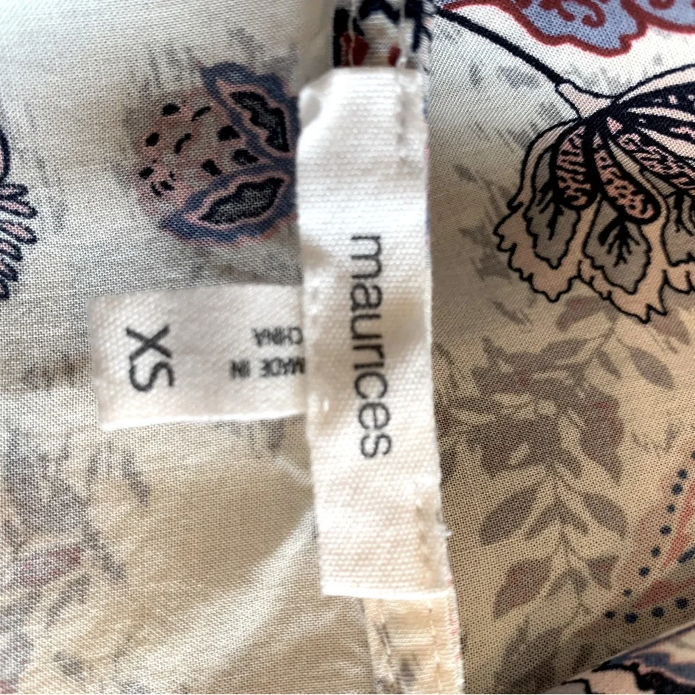 Maurice’s paisley border, floral, print, kimono size extra small